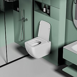 Унитаз подвесной Abber Ultra AC1303 белый, безободковый, с крышкой микролифт купить в интернет-магазине Sanbest