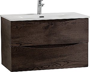 Тумба с раковиной BelBagno MARINO-CER-N-900-2C-SO-RNG-P Rovere Nature Grigio для ванной в интернет-магазине Sanbest