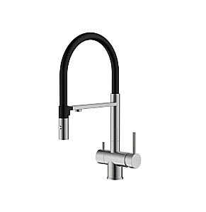 Смеситель для кухни Good Door KITCHEN-C СМ00053 брашированная сталь купить в интернет-магазине сантехники Sanbest