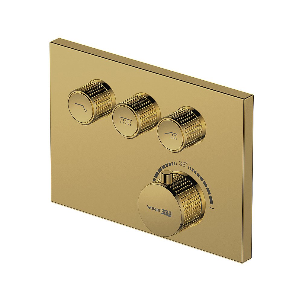 Смеситель для душа WasserKraft Sauer 7158 Thermo глянцевое золото купить в интернет-магазине сантехники Sanbest