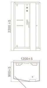 Душевая кабина Orans SR-89105RS Black 120x90 купить в интернет-магазине Sanbest