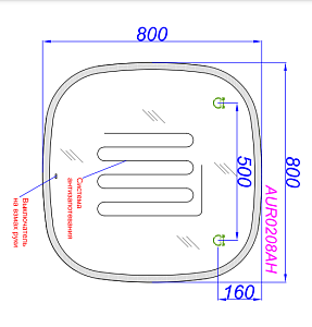 Зеркало Aqwella Aura 80 AUR0208AH в ванную от интернет-магазине сантехники Sanbest