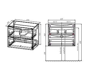 Тумба с раковиной Vincea Mia Slim 600 V.Oak для ванной в интернет-магазине Sanbest