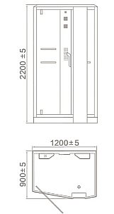 Душевая кабина Orans SR-89105RS Black 120x90 купить в интернет-магазине Sanbest