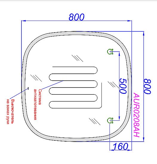 Зеркало Aqwella Aura 80 AUR0208AH в ванную от интернет-магазине сантехники Sanbest