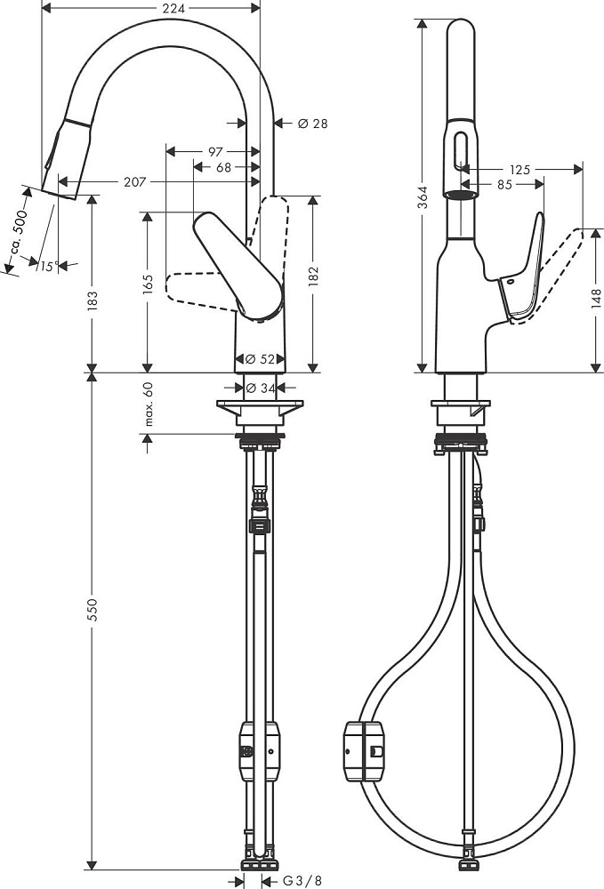 Смеситель для кухни Hansgrohe Focus M42 180 71801800 купить в интернет-магазине сантехники Sanbest