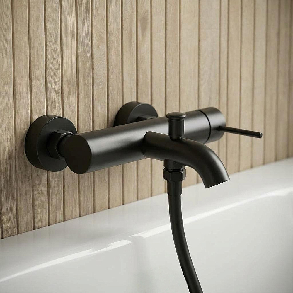 Смеситель для ванны и душа WasserKraft Niers 3001BL матовый чёрный купить в интернет-магазине сантехники Sanbest