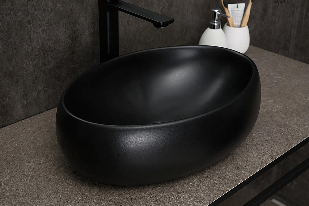 Раковина накладная Gid Lago 48 Bm9030b 53372 черная матовая купить в интернет-магазине Sanbest