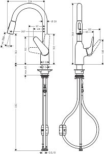 Смеситель для кухни Hansgrohe Focus M42 180 71801800 купить в интернет-магазине сантехники Sanbest