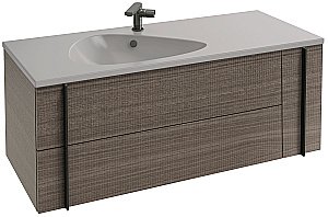 Тумба с раковиной Jacob Delafon NOUVELLE VAGUE 120 EB3036-E73+EXAP112-Z-MK4 фактурный дуб/раковина кошемир для ванной в интернет-магазине Sanbest