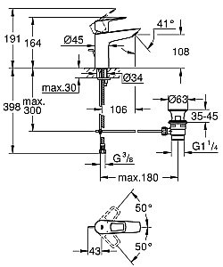 Смеситель для раковины Grohe BauLoop 2020 23762001 купить в интернет-магазине сантехники Sanbest