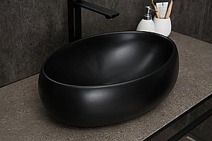 Раковина накладная Gid Lago 48 Bm9030b 53372 черная матовая купить в интернет-магазине Sanbest