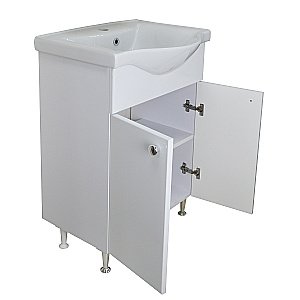 Тумба с раковиной Loranto Моника New CS00071365 55 раковина Basic 55, белая для ванной в интернет-магазине Sanbest