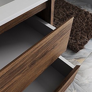 Тумба с раковиной Vincea Gio 80 VMC-2G800CO/VBS-13980 тёмный дуб/раковина белая для ванной в интернет-магазине Sanbest