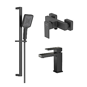 Набор смесителей Aquatek ЛИБРА Set 3 в 1 (AQ1610MB+AQ1660MB+AQ2019MB) черный матовый купить в интернет-магазине сантехники Sanbest