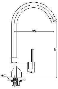 Смеситель для кухни GPD ESPINA MTE70 купить в интернет-магазине сантехники Sanbest