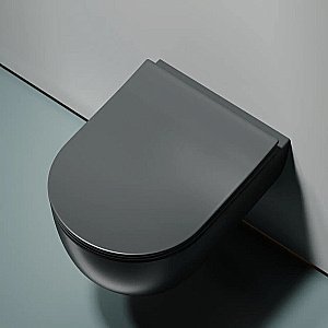 Унитаз подвесной Ceramica Nova Modena CN6063MDH безободковый, с крышкой микролифт, антрацит темный матовый купить в интернет-магазине Sanbest