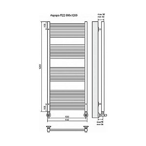 Полотенцесушитель водяной Terminus Аврора П22 500x1196 купить в интернет-магазине сантехники Sanbest