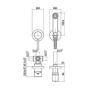 Гигиенический душ Gattoni 9116/91NO черный матовый купить в интернет-магазине сантехники Sanbest