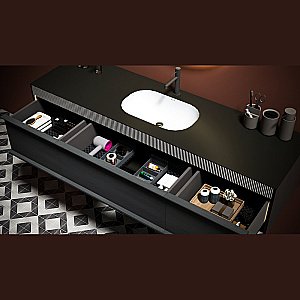 Тумба с раковиной Black&White Universe U950.1600 матовый античный серый для ванной в интернет-магазине Sanbest