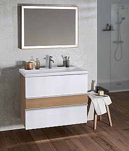 Тумба с раковиной Jacob Delafon Lucien 80 белый глянцевый для ванной в интернет-магазине Sanbest