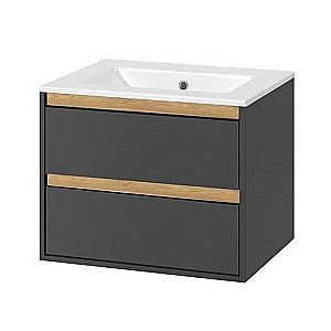 Тумба с раковиной Excellent TUTO MLEX.0103.800.GRBL 80 серый/дуб для ванной в интернет-магазине Sanbest