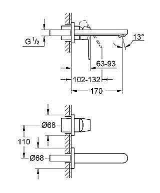 Смеситель для раковины Grohe Eurosmart Cosmopolitan 19381 000 купить в интернет-магазине сантехники Sanbest