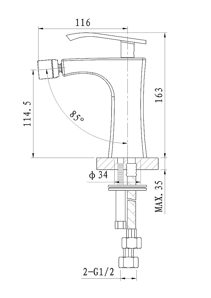 Смеситель для биде WONZON & WOGHAND TRIUMPH, Хром (WW-565001-CR) купить в интернет-магазине сантехники Sanbest