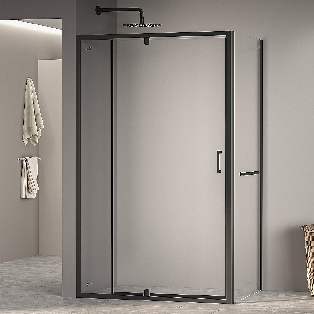 Душевой уголок RGW Passage PA-078-1B (PA-008B + Z-060-2B) 100х90 3508078109-14 стекло прозрачное/профиль черный купить в интернет-магазине Sanbest