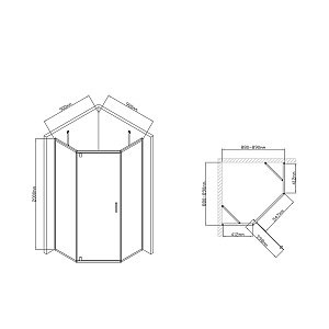 Душевой уголок Vincea Slim-U VSP-2SU900CLB 90x90 купить в интернет-магазине Sanbest