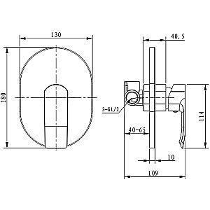 Смеситель для душа Kaiser Aurora 67177 купить в интернет-магазине сантехники Sanbest