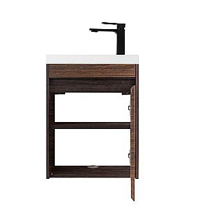 Тумба с раковиной Art&Max Family-M-400-1D-SO-BO/AM-LAV-400-MR-Mini Дуб бурбон для ванной в интернет-магазине Sanbest