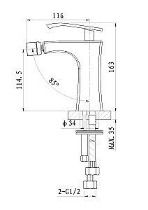Смеситель для биде WONZON & WOGHAND TRIUMPH, Хром (WW-565001-CR) купить в интернет-магазине сантехники Sanbest
