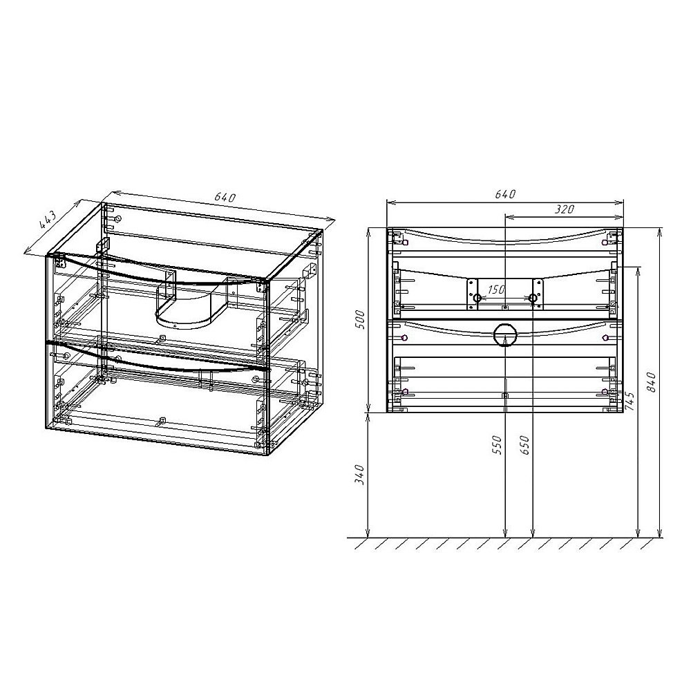 Тумба с раковиной Vincea Mia 650 Beton для ванной в интернет-магазине Sanbest