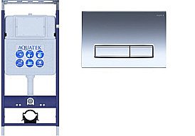 Инсталляция для унитаза Aquatek Easy Fix INS-0000010 с кнопкой KDI-0000023 Хром купить в интернет-магазине сантехники Sanbest