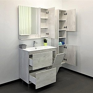 Тумба с раковиной Comforty Верона 00-00001972 90 дуб белый для ванной в интернет-магазине Sanbest