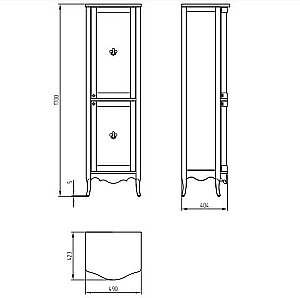 Пенал Migliore Bella 25937 49 Noce Firence правый для ванной в интернет-магазине сантехники Sanbest