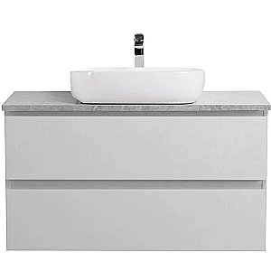 Тумба с раковиной и столешницей BelBagno KRAFT 100 KRAFT100BO-KEPMGL-1084-SET белая матовая для ванной в интернет-магазине Sanbest