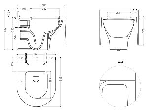 Унитаз подвесной Salini Gemelli 240121KM из искусственного камня S-Stone, безободковый, с крышкой микролифт, белый матовый купить в интернет-магазине Sanbest