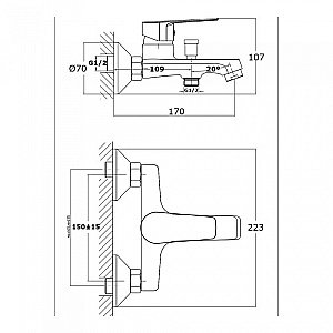 Смеситель для ванны Orange Loop M26-100w купить в интернет-магазине сантехники Sanbest