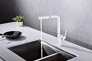 Смеситель для кухни Paulmark Neo Ne214419-WH белый матовый купить в интернет-магазине сантехники Sanbest