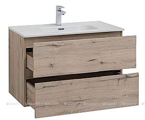 Тумба с раковиной Aquanet Алвита New 277517 80 дуб веллингтон для ванной в интернет-магазине Sanbest