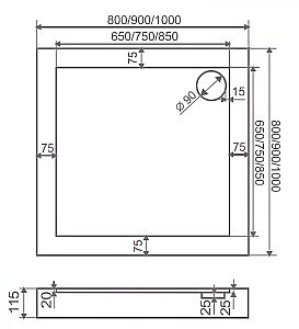 Душевой поддон Good door ФОРУМ 90x90 купить в интернет-магазине Sanbest