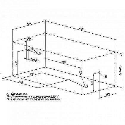 Акриловая ванна Aquanet Valencia 170x80 213344 с к/с купить в интернет-магазине Sanbest