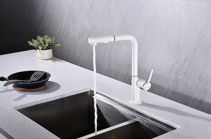 Смеситель для кухни Paulmark Neo Ne214419-WH белый матовый купить в интернет-магазине сантехники Sanbest