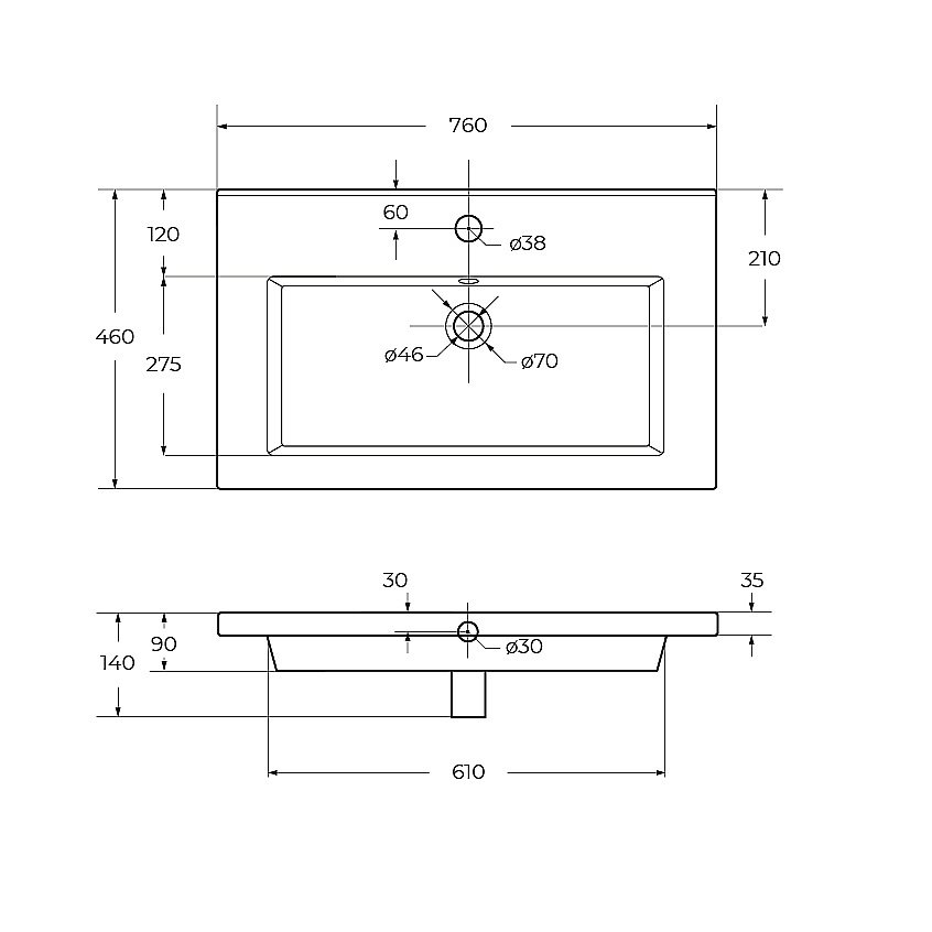 Раковина Cezares CZR-8070-75 белая купить в интернет-магазине Sanbest