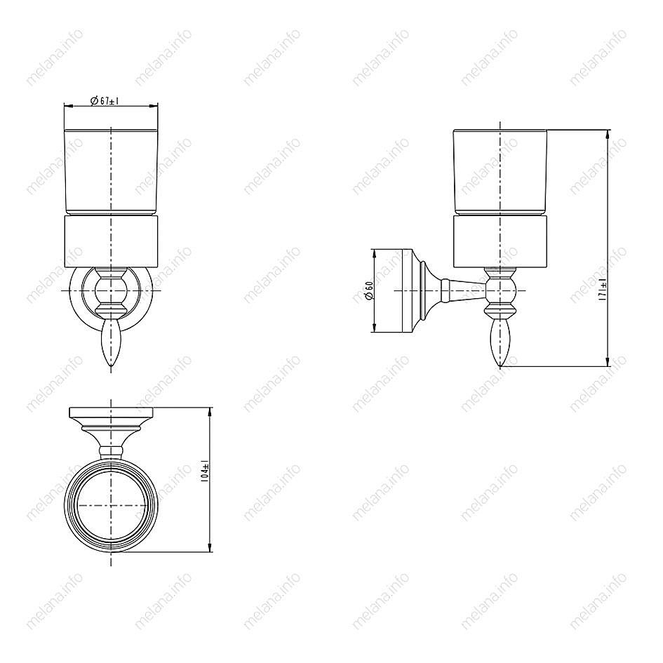 Стакан подвесной Melana MLN-820010 купить в интернет-магазине сантехники Sanbest