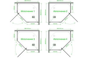 Душевой уголок Royal Bath TR RB1090TR-C-BL 90х100 матовое стекло/профиль черный купить в интернет-магазине Sanbest