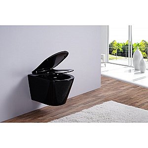 Унитаз подвесной Esbano CLAVEL ESUPCLAVB безободковый, с крышкой микролифт, черный купить в интернет-магазине Sanbest