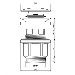 Донный клапан click-clack OMNIRES A64IN купить в интернет-магазине сантехники Sanbest